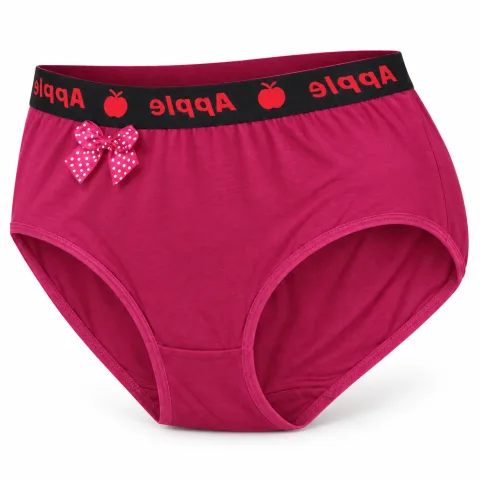 Women’s Full Coverage Stretch Briefs with Printed Waistband and Bow — 