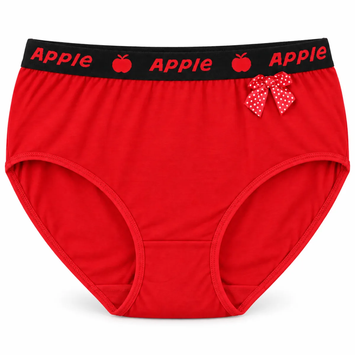 Women’s Full Coverage Stretch Briefs with Printed Waistband and Bow —