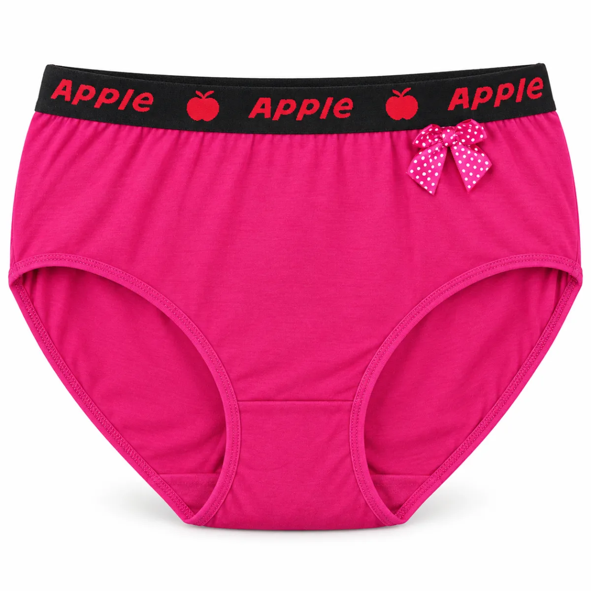 Women’s Full Coverage Stretch Briefs with Printed Waistband and Bow —