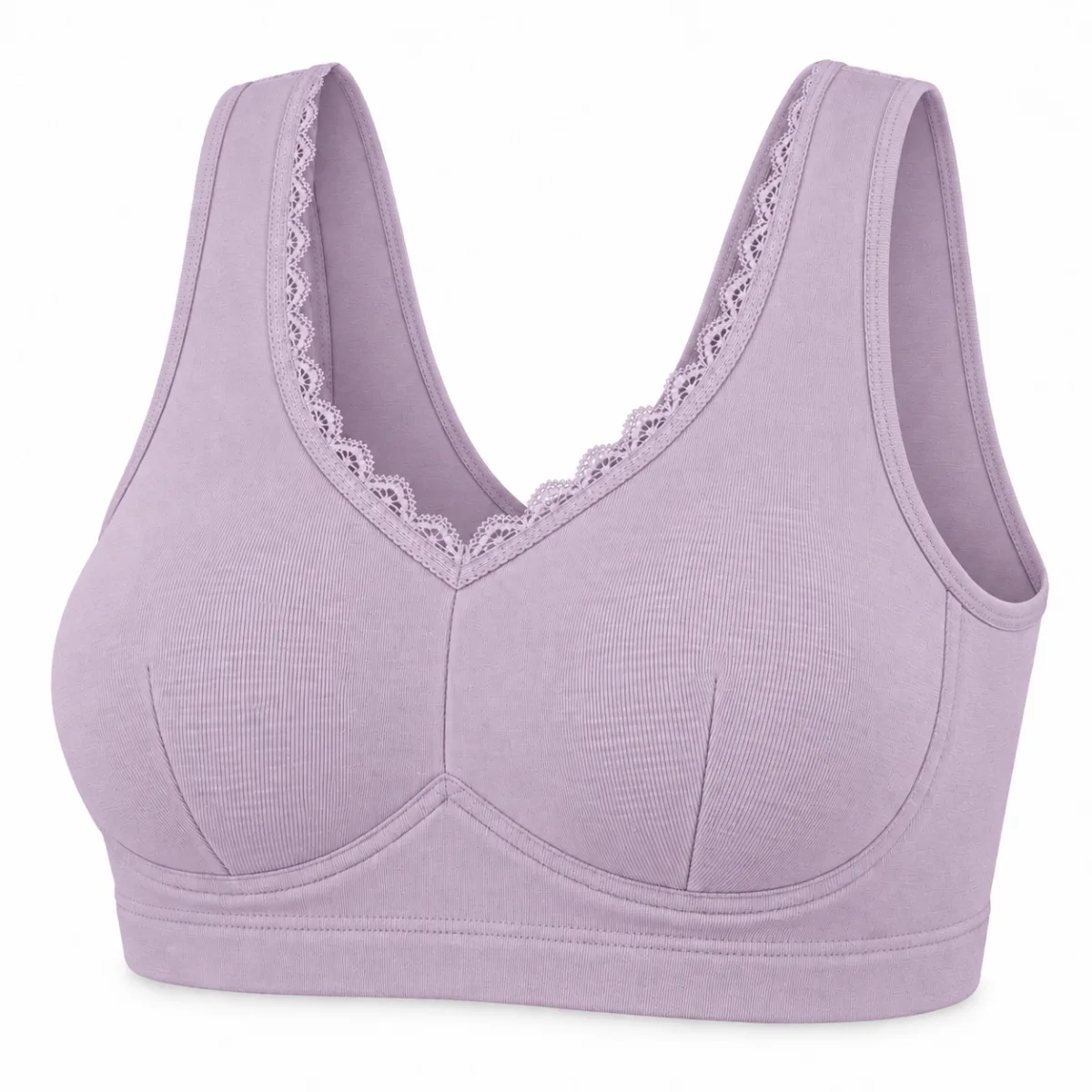 Women’s Lace Trim Wide Strap Pullover Bra —