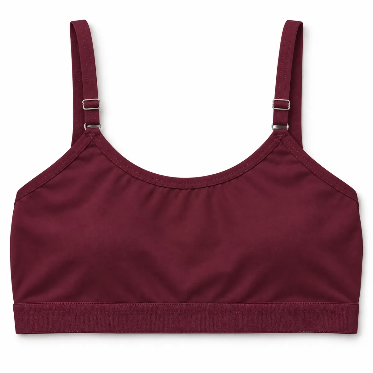 Women’s Plain Bralette with Adjustable Straps and Back Hook Closure —