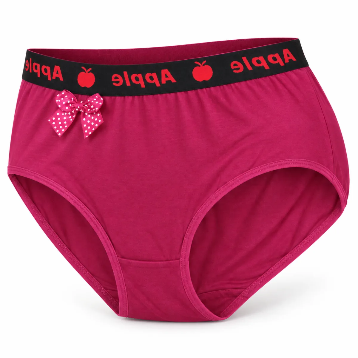 Women’s Full Coverage Stretch Briefs with Printed Waistband and Bow —