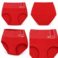 Women’s High Waist Full Coverage Stretch Briefs with Striped Waistband photo 5