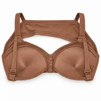 Warm Brown Lace Bra with Front Snap Closure photo 4