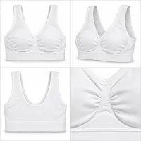 Women’s White Pullover Bra with Wide Straps and Gathered Front photo 6