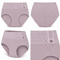 Women’s High Waist Full Coverage Stretch Briefs with Striped Waistband photo 5