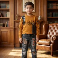 Boys’ 2 Piece Woolen T-Shirt & Jeans Set photo 4