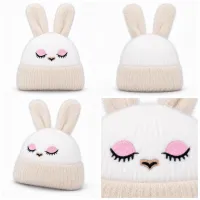 Soft Rabbit Wool Bunny Ear Beanie for Toddlers photo 6