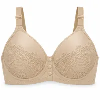 Beige Lace Bra with Front Snap Closure photo 2
