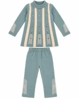 Girls’ Knitted 2 Piece Winter Outfit with Pearl and Cable Knit Detail photo 1
