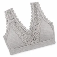 Removeable Pads Floral Lace V Neck Bralette photo 4