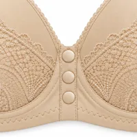 Beige Lace Bra with Front Snap Closure photo 5