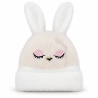 Soft Rabbit Wool Bunny Ear Beanie Cream and White photo 4