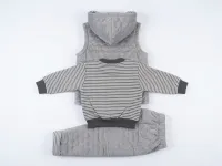 Baby & Toddler Boys’ 3 Piece Quilted Elephant Outfit Set with Striped Top, Hooded Vest and Pants photo 4