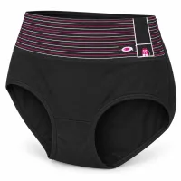 Women’s High Waist Full Coverage Stretch Briefs with Striped Waistband photo 3