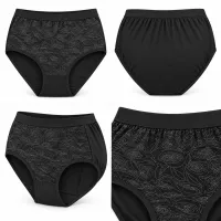 Women’s High Waist Full Coverage Briefs with Dotted Floral Design photo 5