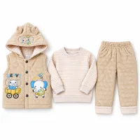 Boys’ 3 Piece Quilted Winter Outfit with Hooded Vest photo 6