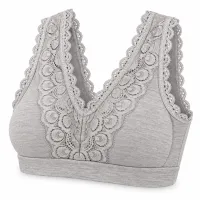 Removeable Pads Floral Lace V Neck Bralette photo 3