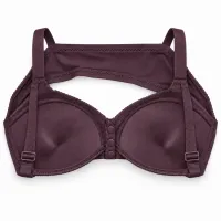Plum Lace Bra with Front Snap Closure photo 4