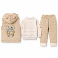 Boys’ 3 Piece Quilted Winter Outfit with Hooded Vest photo 4