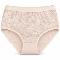 Women’s High Waist Full Coverage Briefs with Dotted Floral Design photo 2
