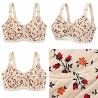 Cotton Floral Bra Cream | Comfortable All Season Wear photo 6