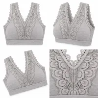 Removeable Pads Floral Lace V Neck Bralette photo 6