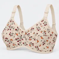 Cotton Floral Bra Cream | Comfortable All Season Wear photo 3