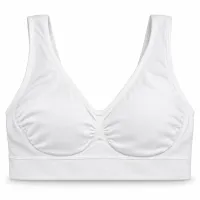 Women’s White Pullover Bra with Wide Straps and Gathered Front photo 2