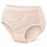 Women’s High Waist Full Coverage Briefs with Dotted Floral Design photo 1