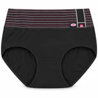 Women’s High Waist Full Coverage Stretch Briefs with Striped Waistband photo 1