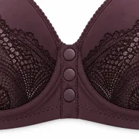 Plum Lace Bra with Front Snap Closure photo 5