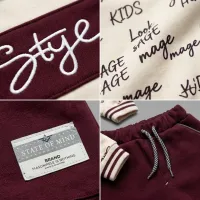 Boys’ 2 Piece Graphic Hoodie and Burgundy Pants Set with Fleece Lined Style Sweatshirt photo 3