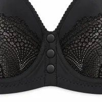 Black Lace Bra with Front Snap Closure photo 5