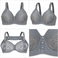 Grey Lace Bra with Front Snap Closure photo 6