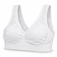 Women’s White Pullover Bra with Wide Straps and Gathered Front photo 4