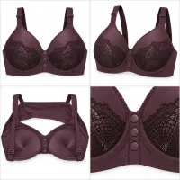 Plum Lace Bra with Front Snap Closure photo 6