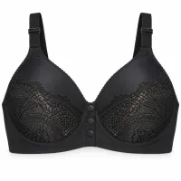 Black Lace Bra with Front Snap Closure photo 2