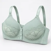 Mint Green Lace Bra with Three Button Front photo 1